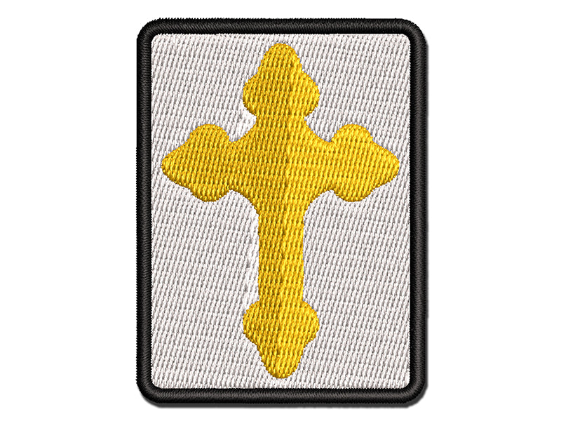 Cross Doodle Christian Multi-Color Embroidered Iron-On or Hook & Loop Patch Applique