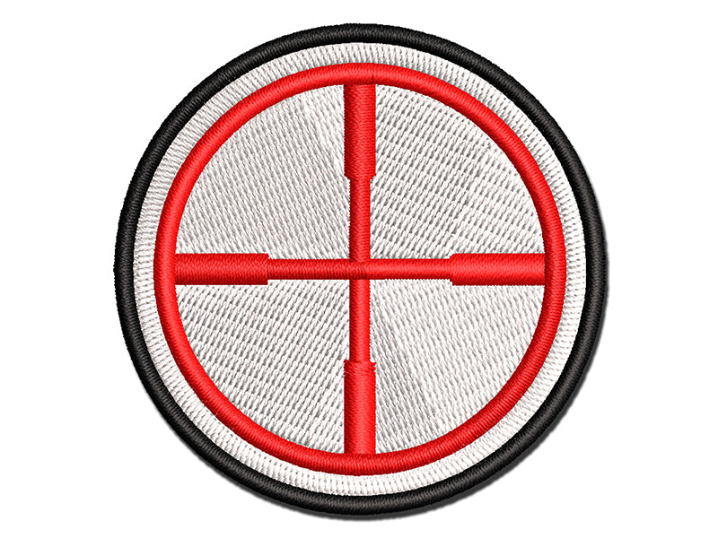 Crosshair Target Multi-Color Embroidered Iron-On or Hook & Loop Patch Applique
