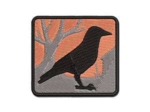 Crow Solid Multi-Color Embroidered Iron-On or Hook & Loop Patch Applique