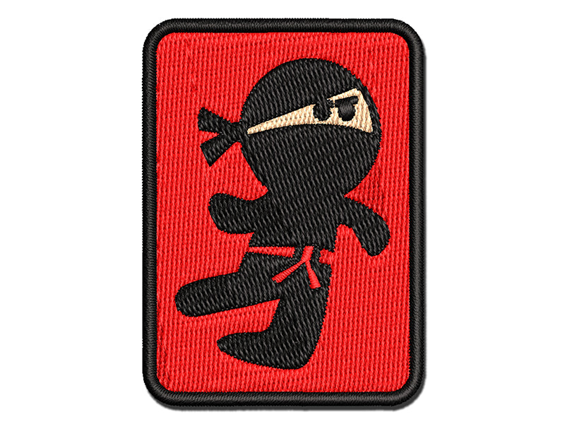 Cute Fighting Ninja Multi-Color Embroidered Iron-On or Hook & Loop Patch Applique