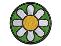 Daisy Flower Multi-Color Embroidered Iron-On or Hook & Loop Patch Applique