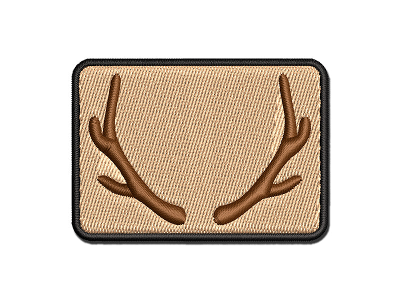 Deer Antlers Multi-Color Embroidered Iron-On or Hook & Loop Patch Applique