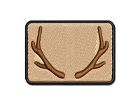 Deer Antlers Multi-Color Embroidered Iron-On or Hook & Loop Patch Applique