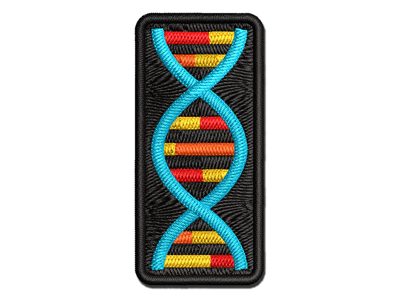 DNA Molecule Double Helix Science Symbol Multi-Color Embroidered Iron-On or Hook & Loop Patch Applique