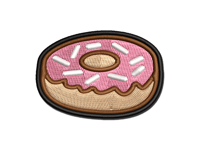 Donut with Sprinkles Multi-Color Embroidered Iron-On or Hook & Loop Patch Applique