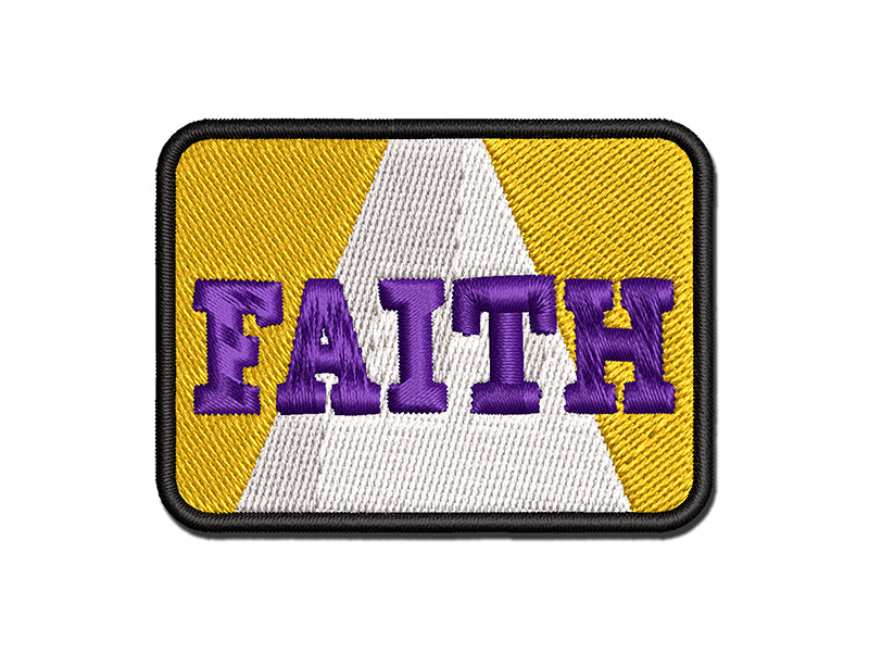 Faith Fun Text Multi-Color Embroidered Iron-On or Hook & Loop Patch Applique