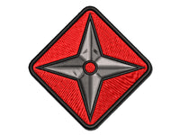 Four Point Ninja Star Multi-Color Embroidered Iron-On or Hook & Loop Patch Applique