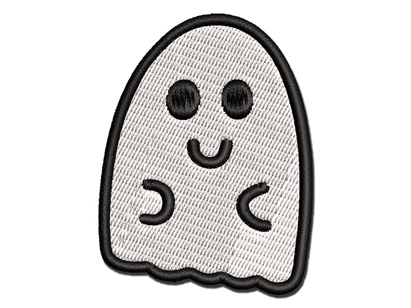 Fun Ghost Halloween Multi-Color Embroidered Iron-On or Hook & Loop Patch Applique