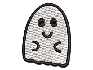 Fun Ghost Halloween Multi-Color Embroidered Iron-On or Hook & Loop Patch Applique