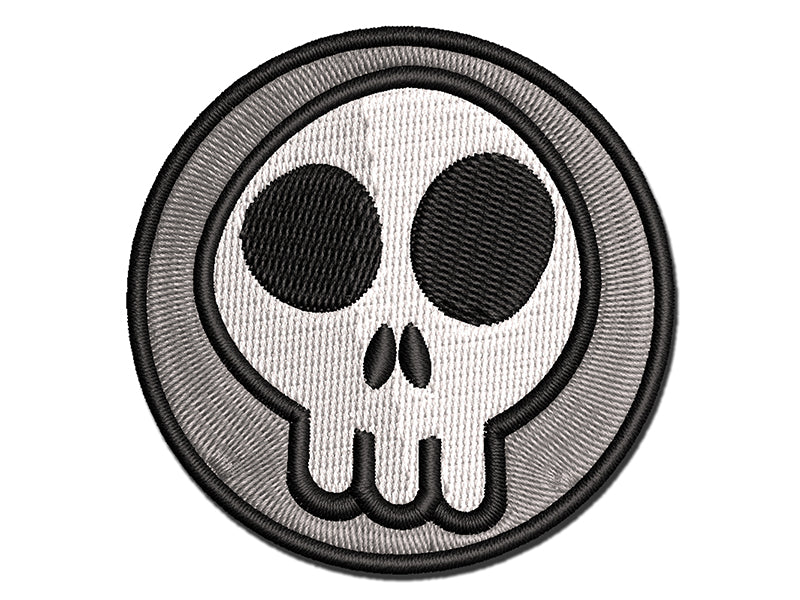 Fun Skull Multi-Color Embroidered Iron-On or Hook & Loop Patch Applique