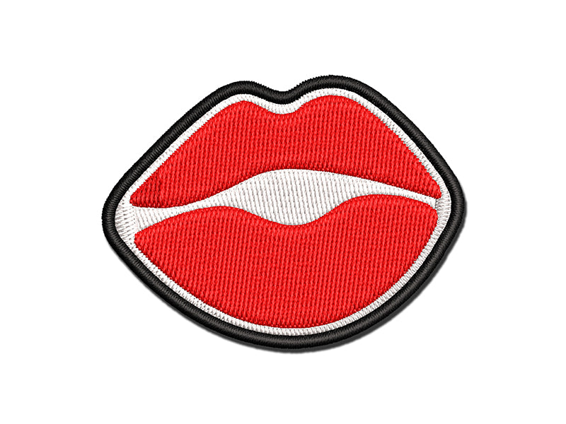 Kiss Lips Multi-Color Embroidered Iron-On or Hook & Loop Patch Applique