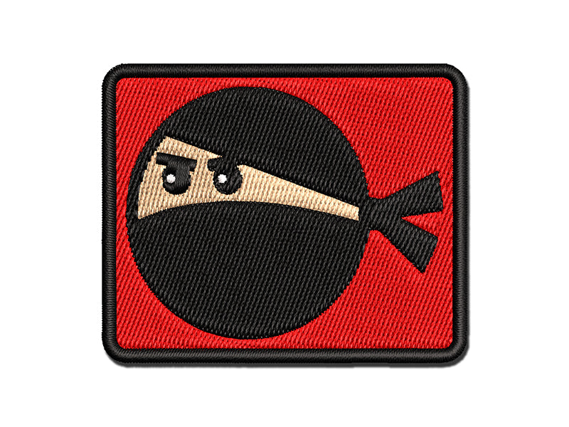 Ninja Face Funny Multi-Color Embroidered Iron-On or Hook & Loop Patch Applique