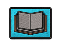 Open Book Reading Symbol Multi-Color Embroidered Iron-On or Hook & Loop Patch Applique