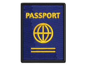 Passport Travel Multi-Color Embroidered Iron-On or Hook & Loop Patch Applique