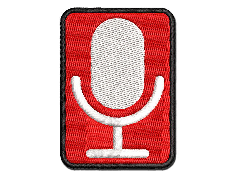 Podcast Broadcast Microphone Multi-Color Embroidered Iron-On or Hook & Loop Patch Applique