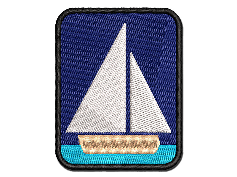 Sail Boat Sailing Icon Multi-Color Embroidered Iron-On or Hook & Loop Patch Applique