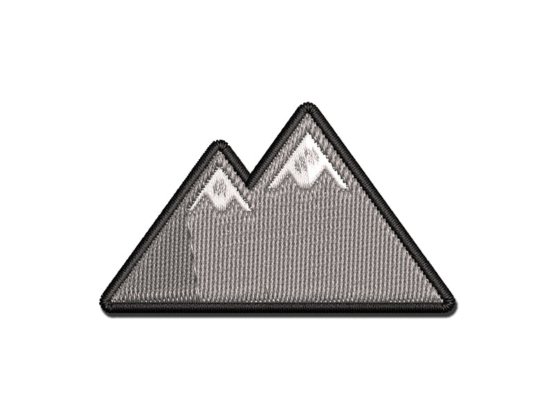Snow Topped Mountains Multi-Color Embroidered Iron-On or Hook & Loop Patch Applique