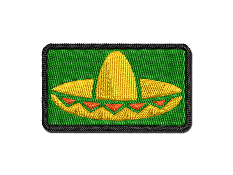 Sombrero Mexico Mexican Fiesta Hat Multi-Color Embroidered Iron-On or Hook & Loop Patch Applique