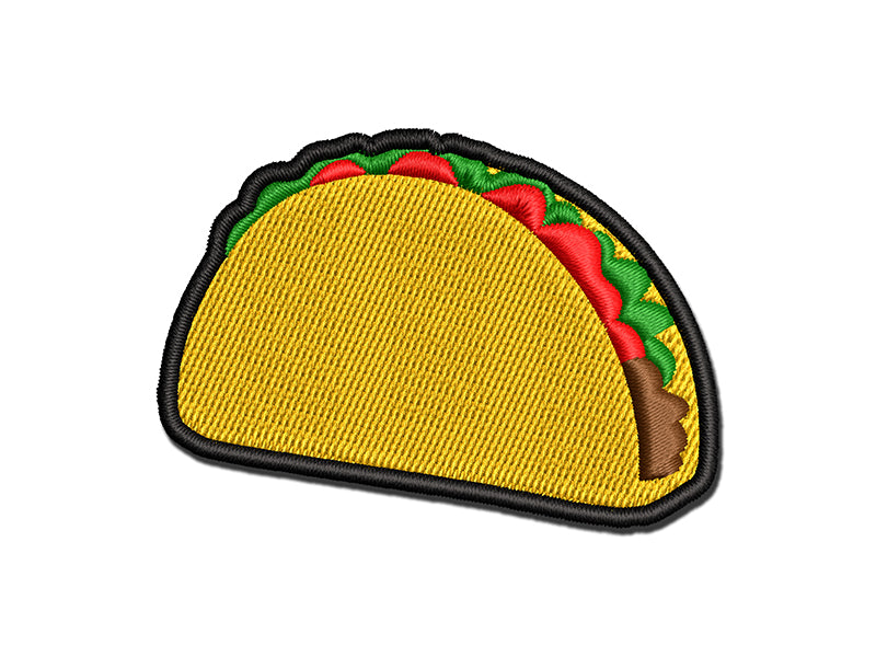 Taco Doodle Multi-Color Embroidered Iron-On or Hook & Loop Patch Applique
