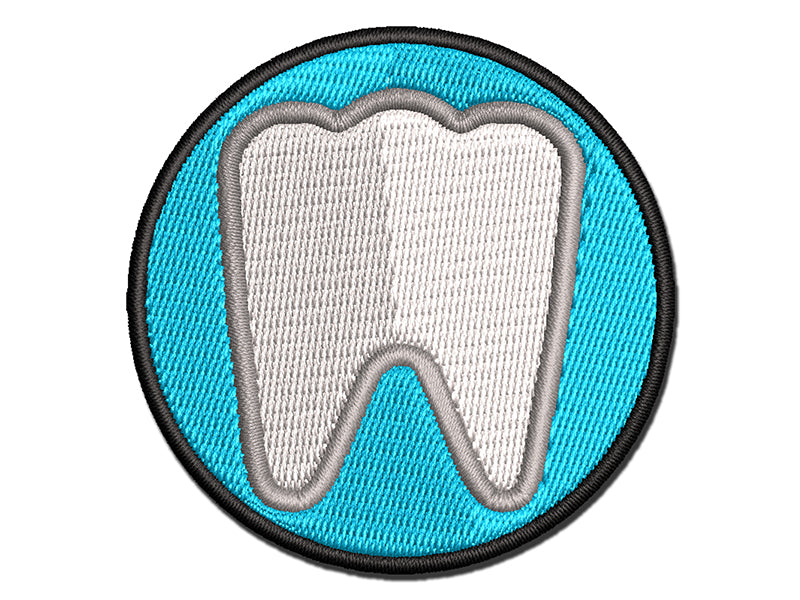 Tooth Outline Multi-Color Embroidered Iron-On or Hook & Loop Patch Applique