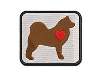 Alaskan Malamute Dog with Heart Multi-Color Embroidered Iron-On or Hook & Loop Patch Applique