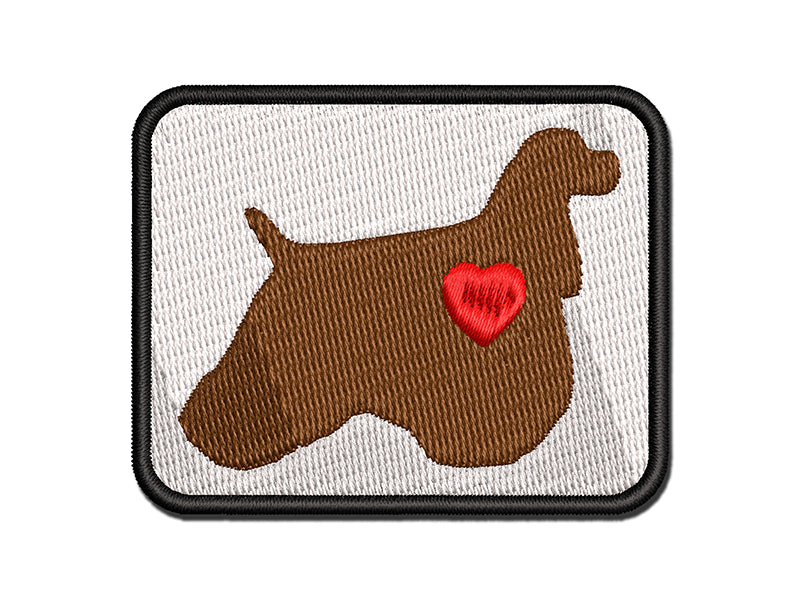 American Cocker Spaniel Dog with Heart Multi-Color Embroidered Iron-On or Hook & Loop Patch Applique