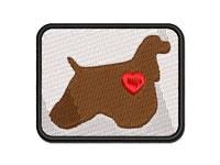 American Cocker Spaniel Dog with Heart Multi-Color Embroidered Iron-On or Hook & Loop Patch Applique