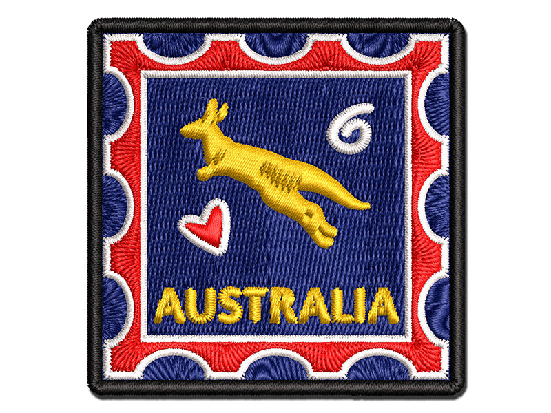 Australia Kangaroo Passport Travel Multi-Color Embroidered Iron-On or Hook & Loop Patch Applique