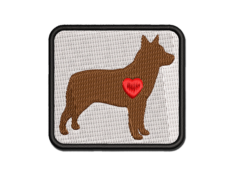 Australian Cattle Dog with Heart Multi-Color Embroidered Iron-On or Hook & Loop Patch Applique