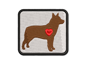 Australian Cattle Dog with Heart Multi-Color Embroidered Iron-On or Hook & Loop Patch Applique