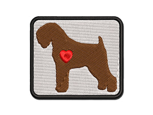 Black Russian Terrier Chornyi Dog with Heart Multi-Color Embroidered Iron-On or Hook & Loop Patch Applique