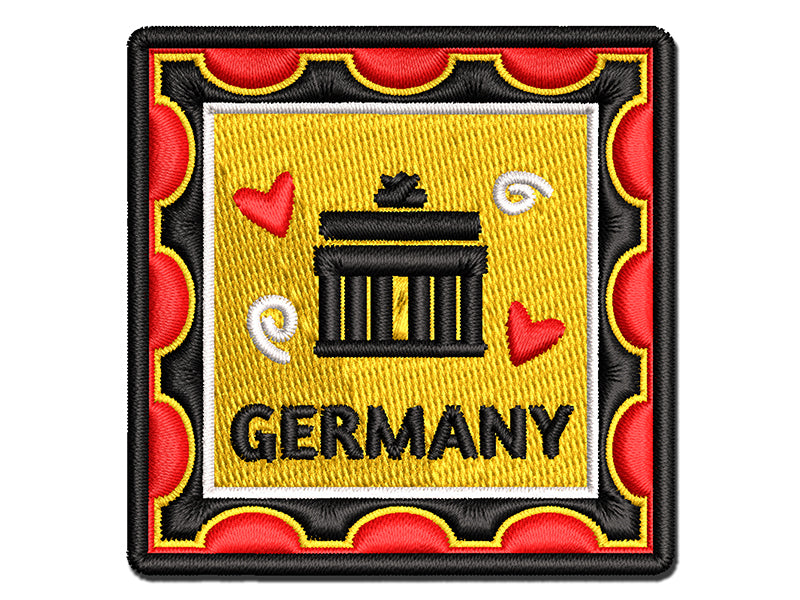 Germany Brandenburg Gate Passport Travel Multi-Color Embroidered Iron-On or Hook & Loop Patch Applique