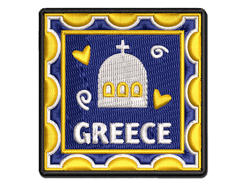 Greece Passport Travel Multi-Color Embroidered Iron-On or Hook & Loop Patch Applique
