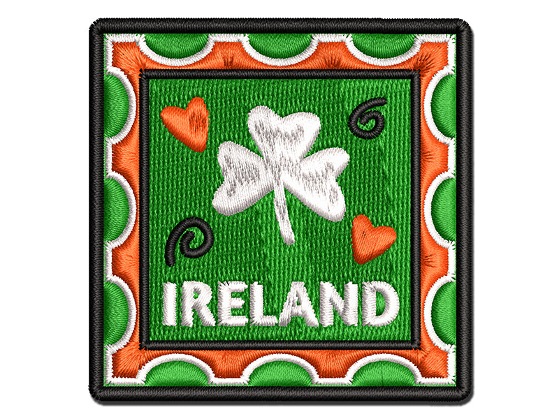 Ireland Shamrock Passport Travel Multi-Color Embroidered Iron-On or Hook & Loop Patch Applique