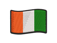 Ireland with Waving Flag Cute Multi-Color Embroidered Iron-On or Hook & Loop Patch Applique