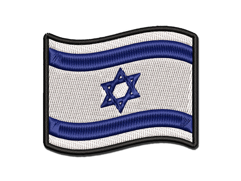 Israel with Waving Flag Cute Multi-Color Embroidered Iron-On or Hook & Loop Patch Applique