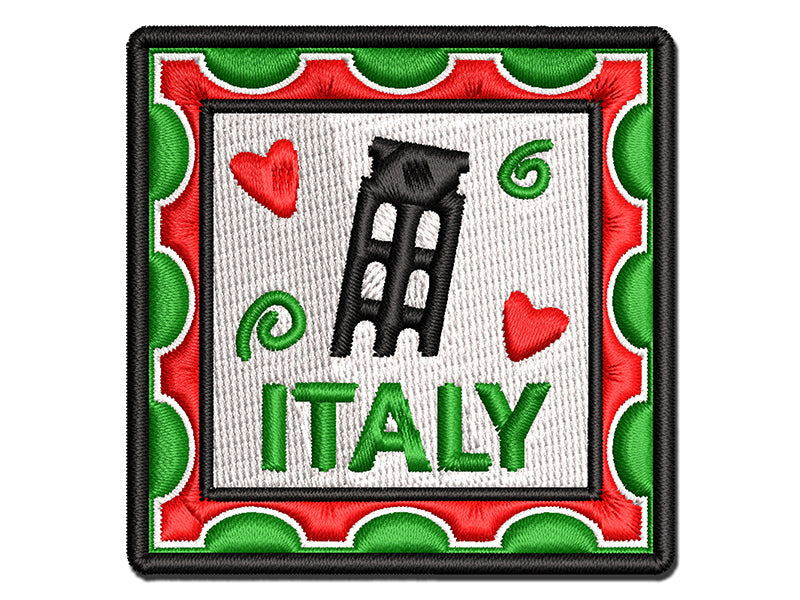 Italy Passport Travel Multi-Color Embroidered Iron-On or Hook & Loop Patch Applique