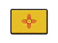 New Mexico Flag Multi-Color Embroidered Iron-On or Hook & Loop Patch Applique