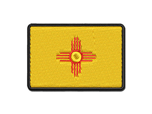 New Mexico Flag Multi-Color Embroidered Iron-On or Hook & Loop Patch Applique