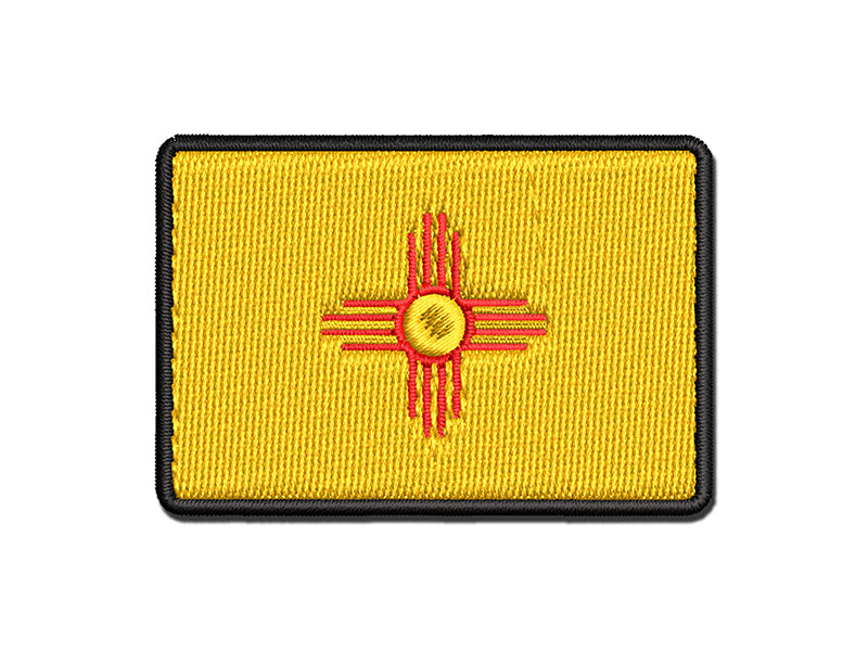 New Mexico Flag Multi-Color Embroidered Iron-On or Hook & Loop Patch Applique