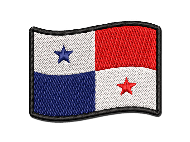 Panama with Waving Flag Cute Multi-Color Embroidered Iron-On or Hook & Loop Patch Applique