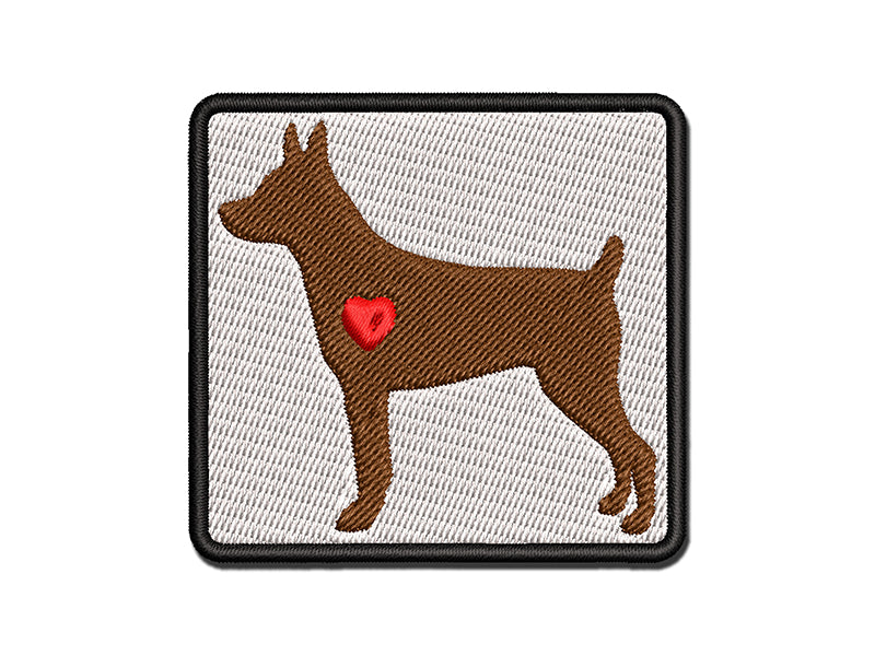 Rat Terrier Dog with Heart Multi-Color Embroidered Iron-On or Hook & Loop Patch Applique