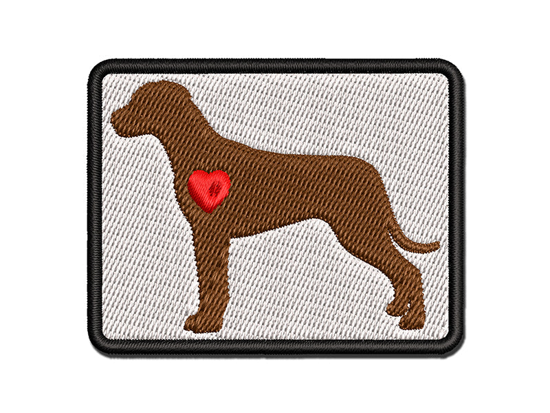 Rhodesian Ridgeback Dog with Heart Multi-Color Embroidered Iron-On or Hook & Loop Patch Applique