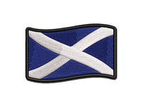 Scotland with Waving Flag Cute Multi-Color Embroidered Iron-On or Hook & Loop Patch Applique