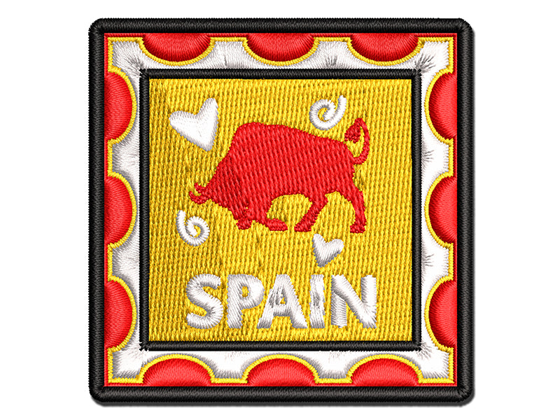 Spain Passport Travel Multi-Color Embroidered Iron-On or Hook & Loop Patch Applique