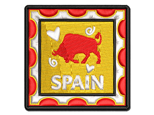 Spain Passport Travel Multi-Color Embroidered Iron-On or Hook & Loop Patch Applique