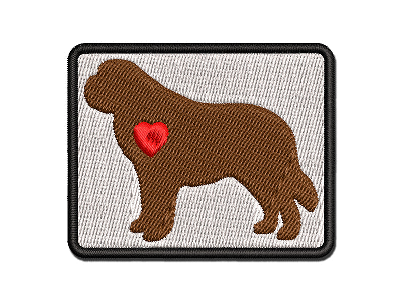 St Bernard Saint Dog with Heart Multi-Color Embroidered Iron-On or Hook & Loop Patch Applique