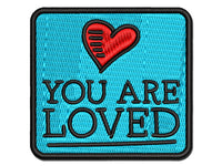 You Are Loved Heart Doodle Multi-Color Embroidered Iron-On or Hook & Loop Patch Applique