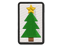 Christmas Tree with Star Solid Multi-Color Embroidered Iron-On or Hook & Loop Patch Applique