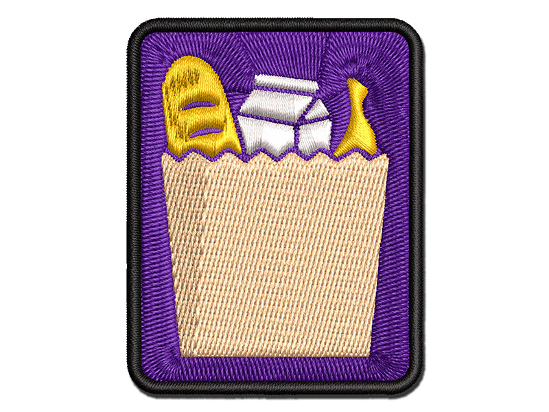 Groceries Grocery Store Icon Multi-Color Embroidered Iron-On or Hook & Loop Patch Applique
